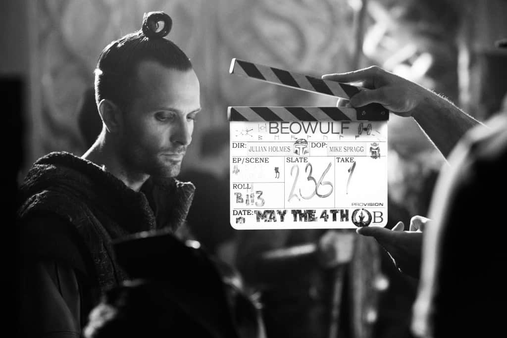 A behind the scenes image of the ITV show, Beowulf