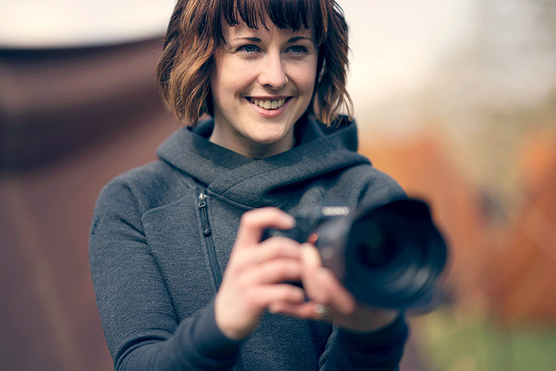 A portrait of unit stills photographer, Aimee Spinks.