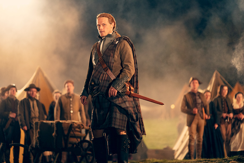 Sam Heughan as Jamie Fraser in Season 5 of Outlander. Taken by set photographer, Aimee Spinks